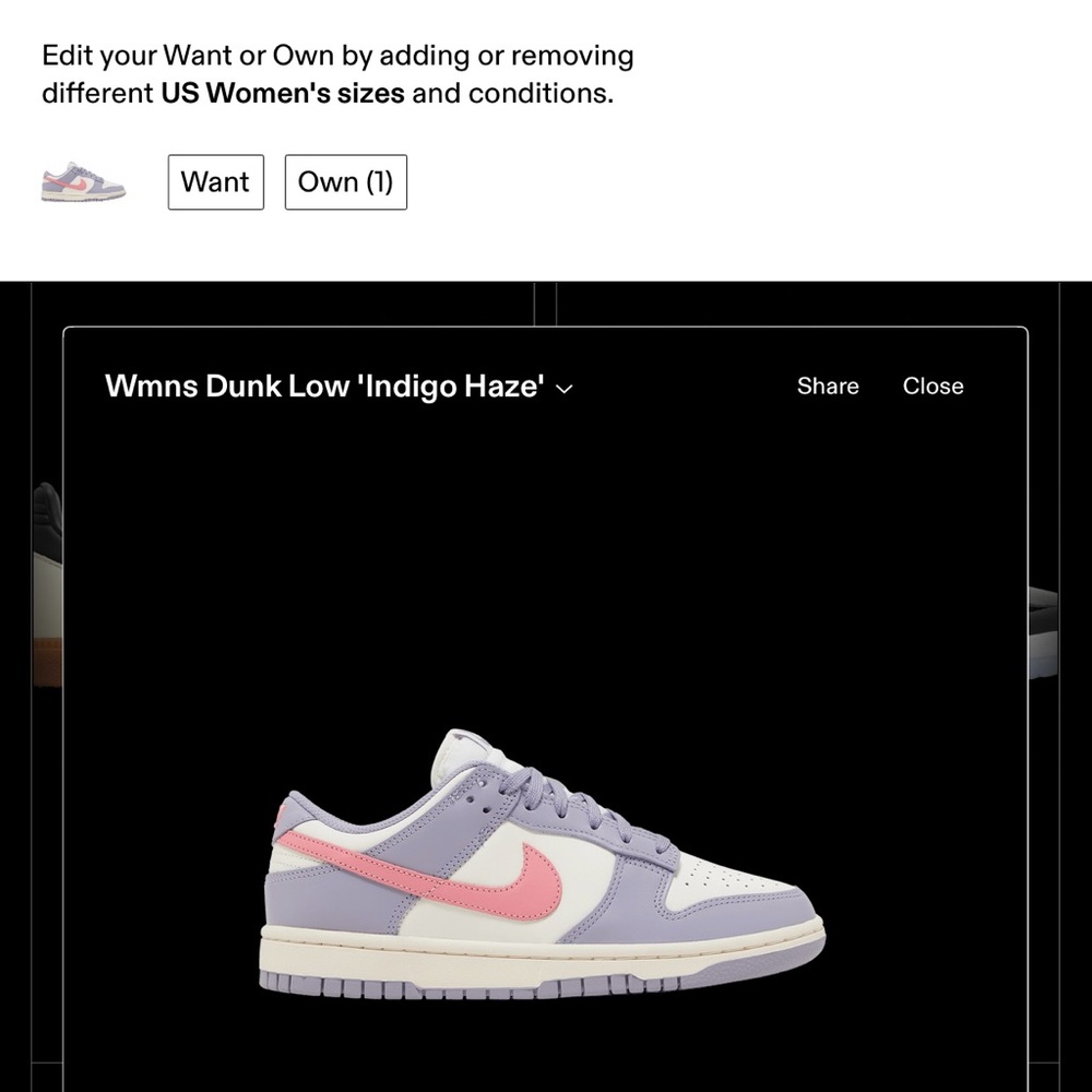 Nike Women's Dunk Low in Purple and Pink